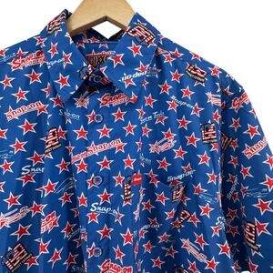 Dixxon Snap-on Travis Pastrana 199 Short Sleeve Button Up Shirt Mens Large Blue